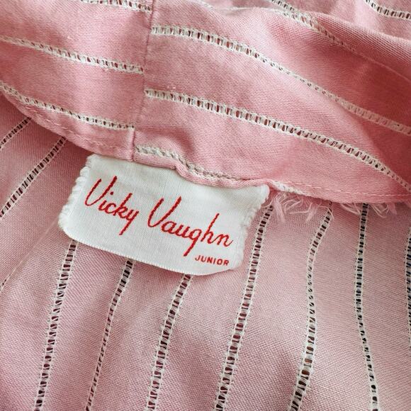 Vicky Vaughn Junior Vintage Pink Short Sleeve Fit And Flare Dress Girls Size 4-5 - Picture 7 of 8